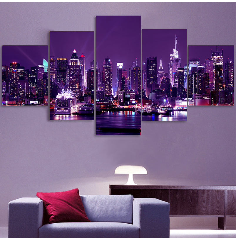 Wall Painting Canvas New York City Architecture Landscape Print Night View Poster Home Decor Wall Painting Canvas New York City Architecture Landscape Print Night View Poster Home Decor